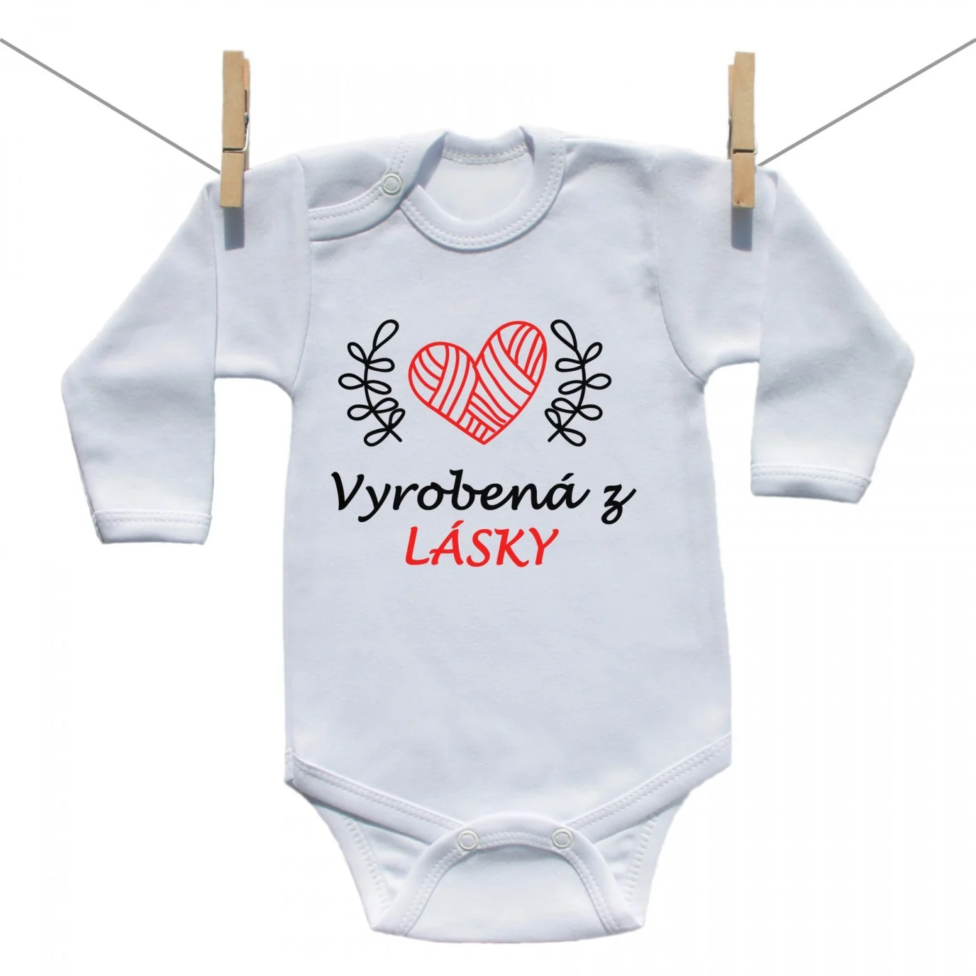 Boodyy Body s dlhým rukávom Vyrobená z lásky Veľkosť: 56