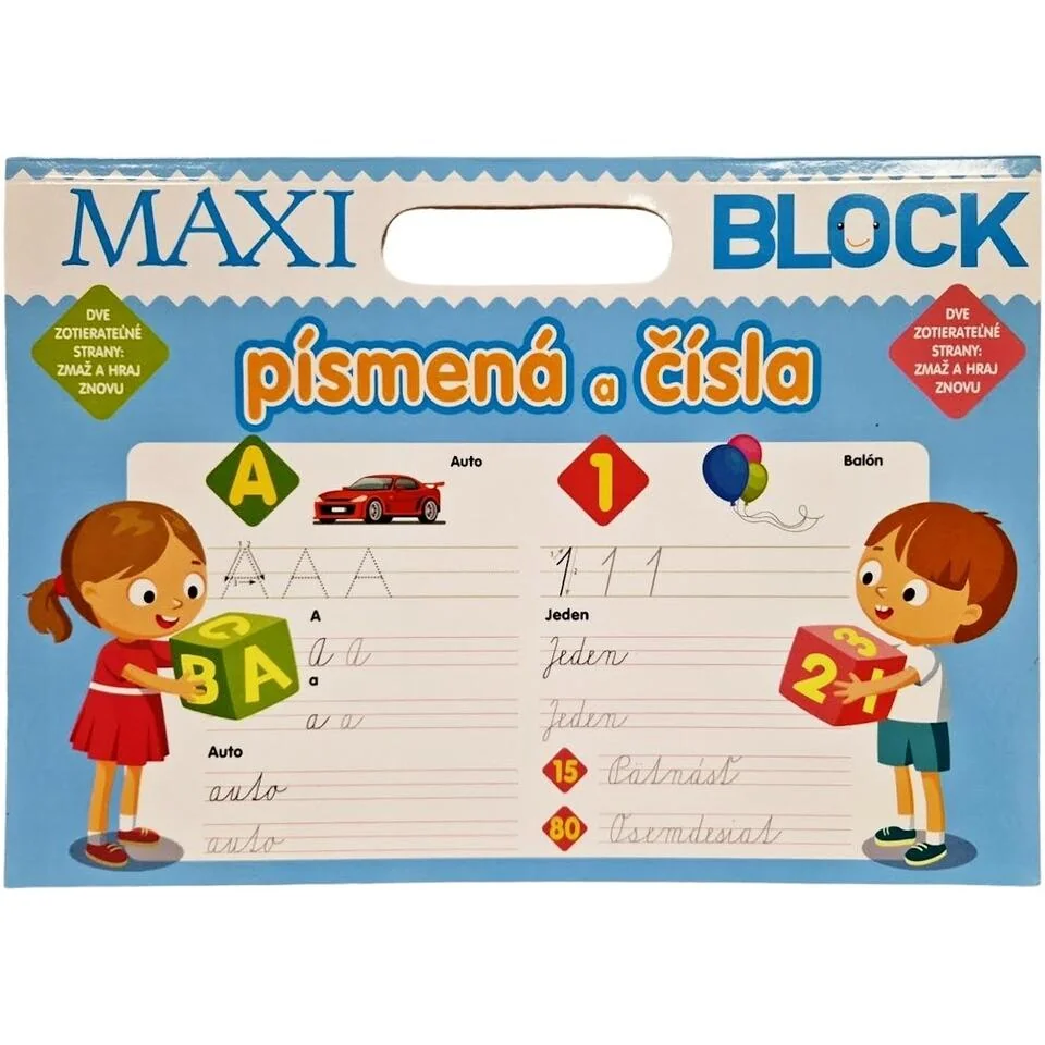 Maxi Blok písmená a čísla - zmaž a hraj znovu
