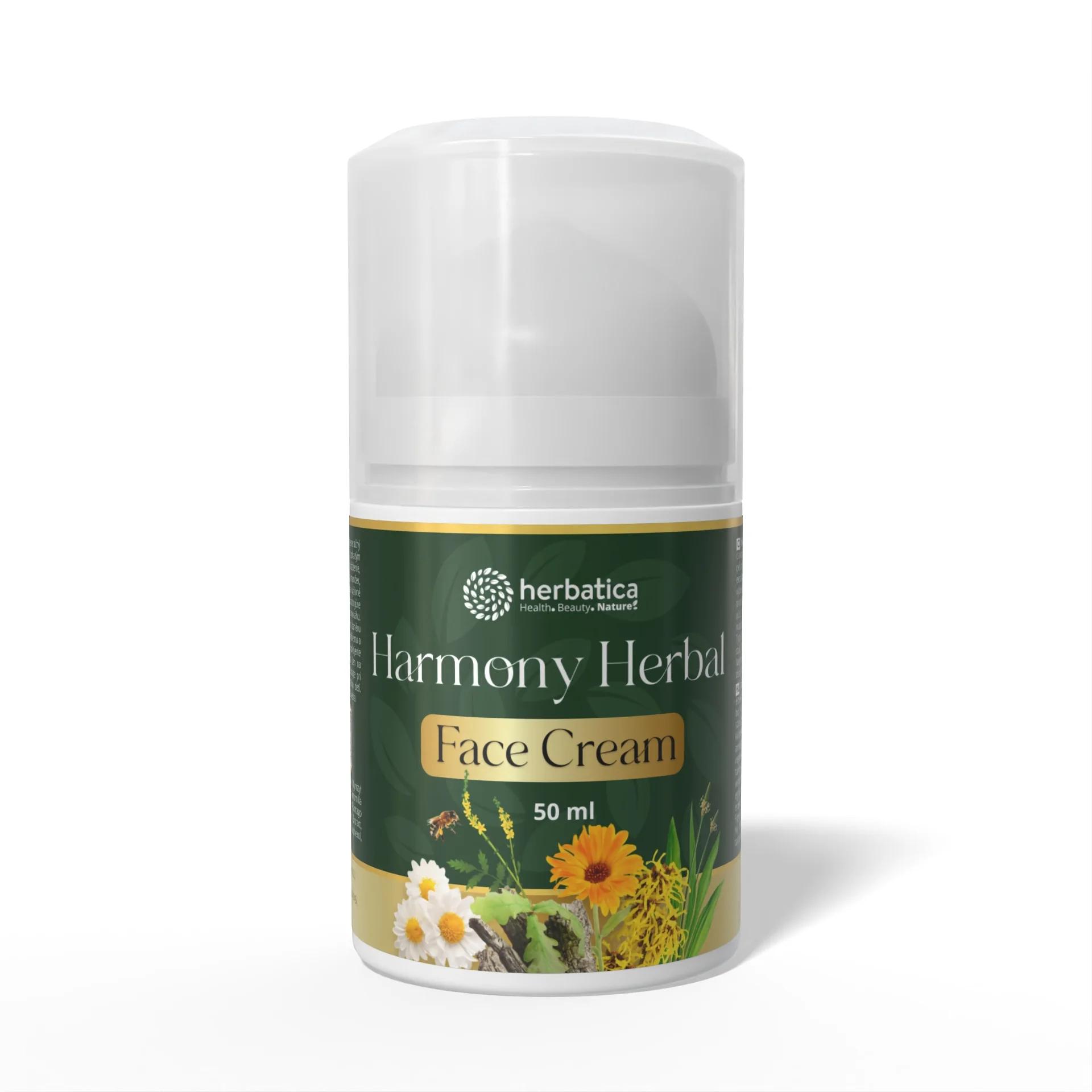Harmony Herbal Face Cream – upokojujúci a regeneračný krém pre citlivú a problematickú pleť - 50 ml - Herbatica