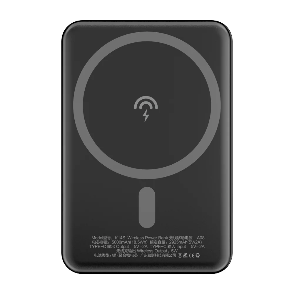 Dudao K14S MagSafe Power Bank 5000mAh 5W, čierny