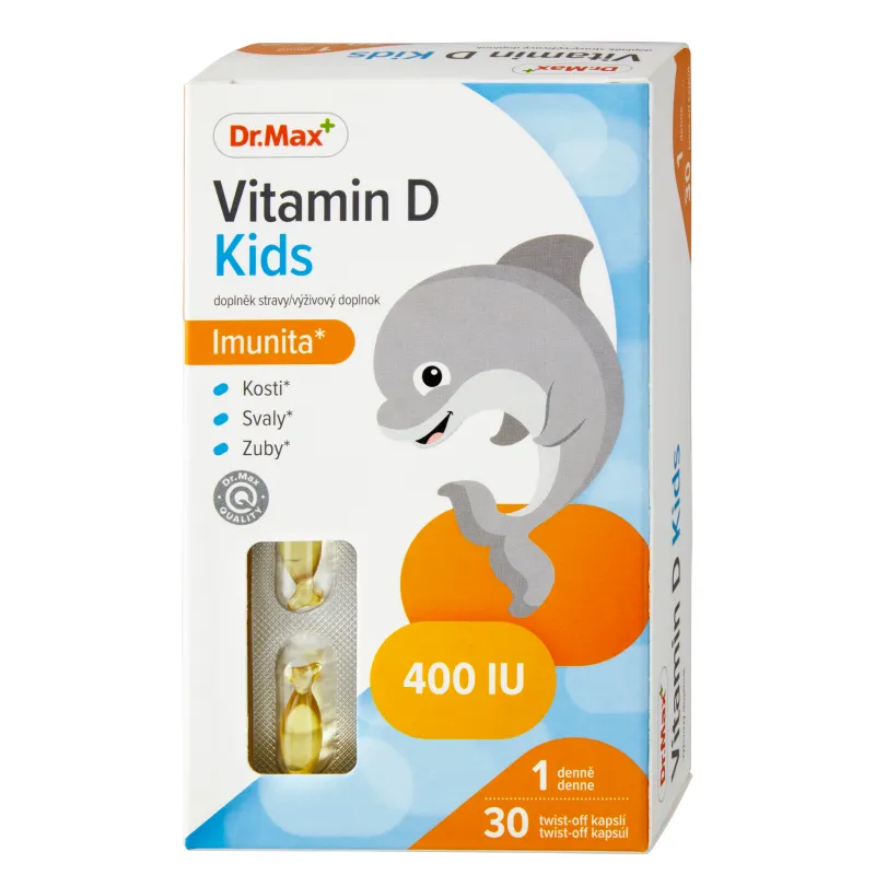 Dr.Max Vitamin D3 Kids 400 I.U. 1×30 cps, výživový doplnok