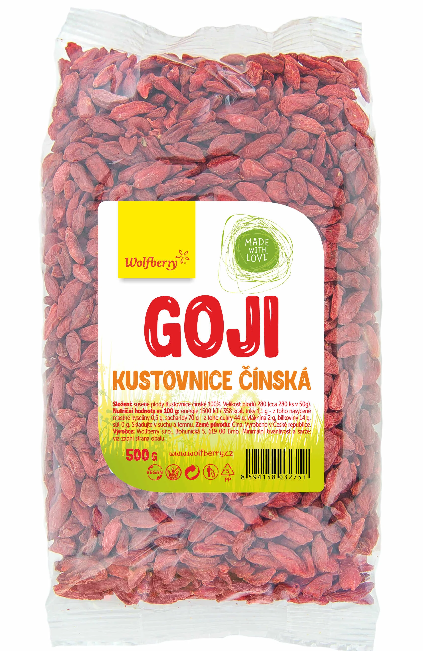 Wolfberry Goji kustovnica čínska 500 g