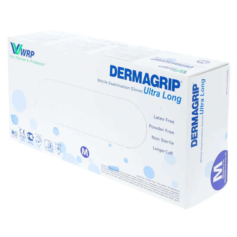 ZARYS DERMAGRIP ULTRA LONG nitrilové rukavice bez púdru M, 100 ks 