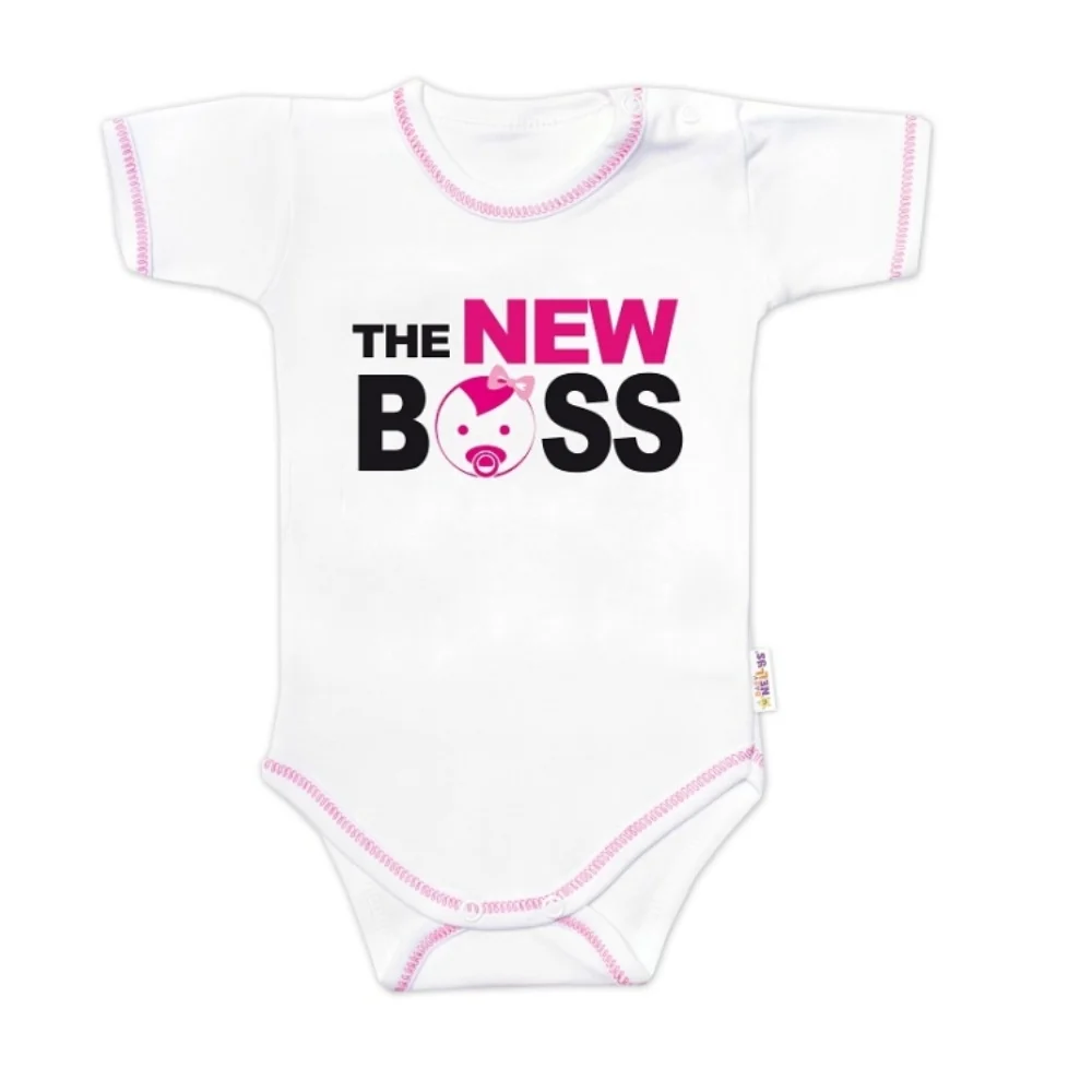 Body krátky rukáv s vtipným textom, The New Boss, veľ. 80, dievča