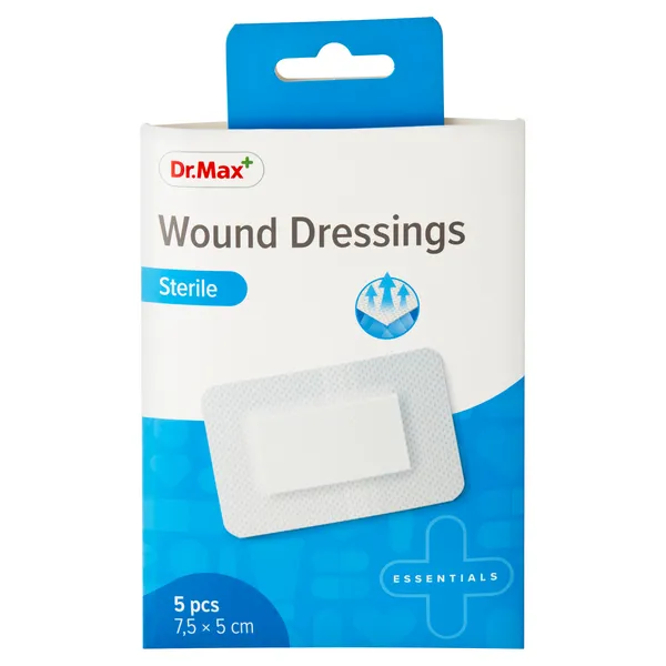 Dr. Max Wound Dressings Sterile 7,5x5 cm 1×5 ks, samolepiaca sterilná náplasť na rany