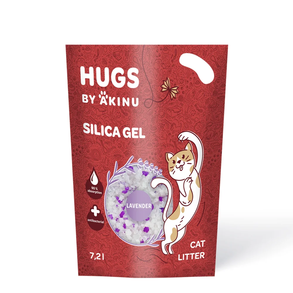 HUGS by Akinu Silikagélová levanduľová podstielka pre mačky 7,2 l
