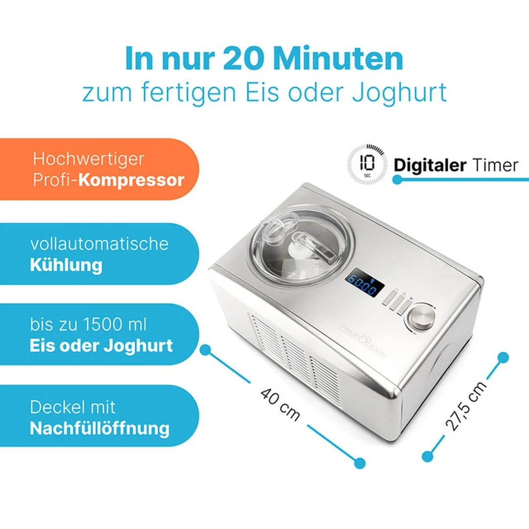 ProfiCook ICM 1091 zmrzlinovač s kompresorom 1,5 l 