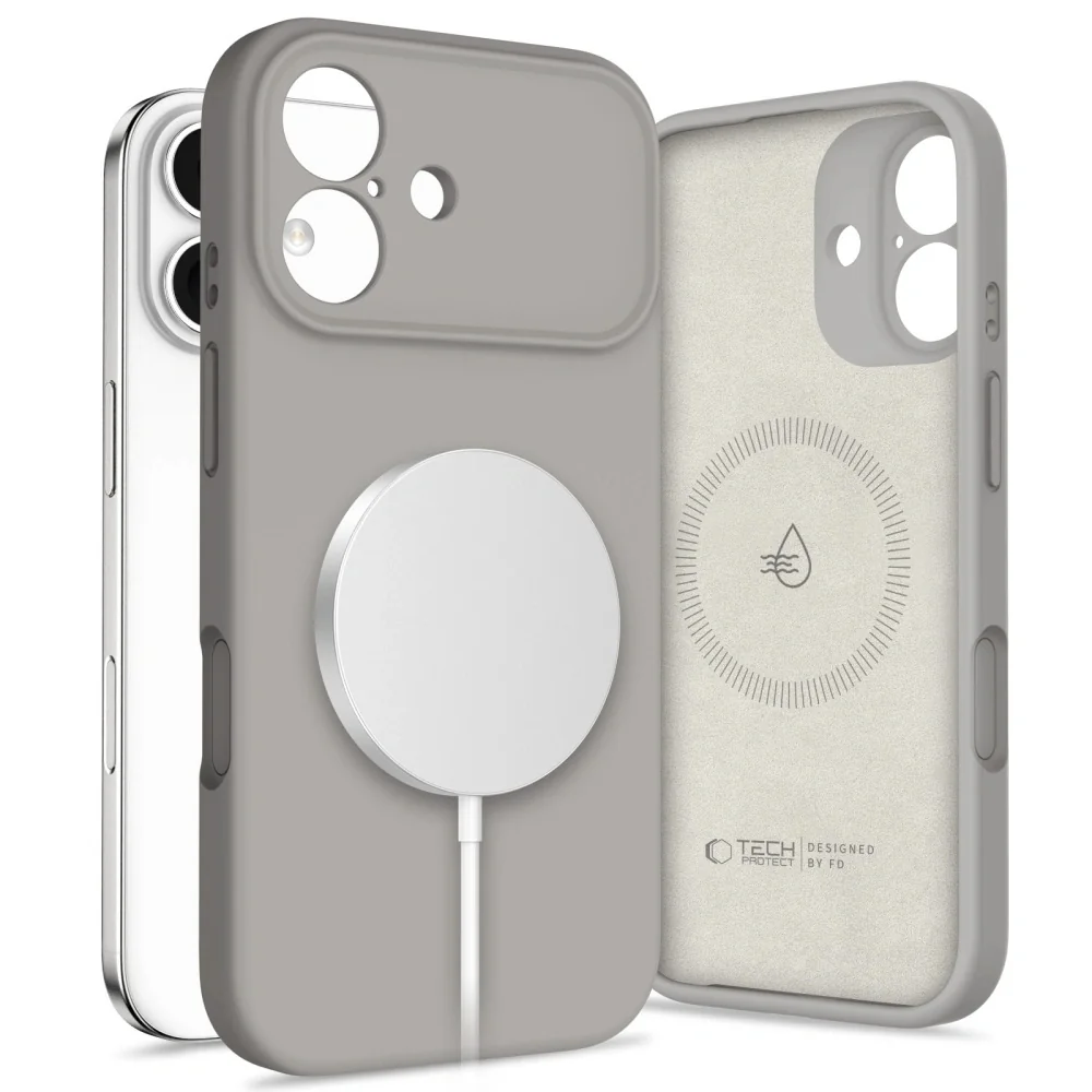 Tech-Protect Silicone MagSafe kryt na iPhone 17, sivý
