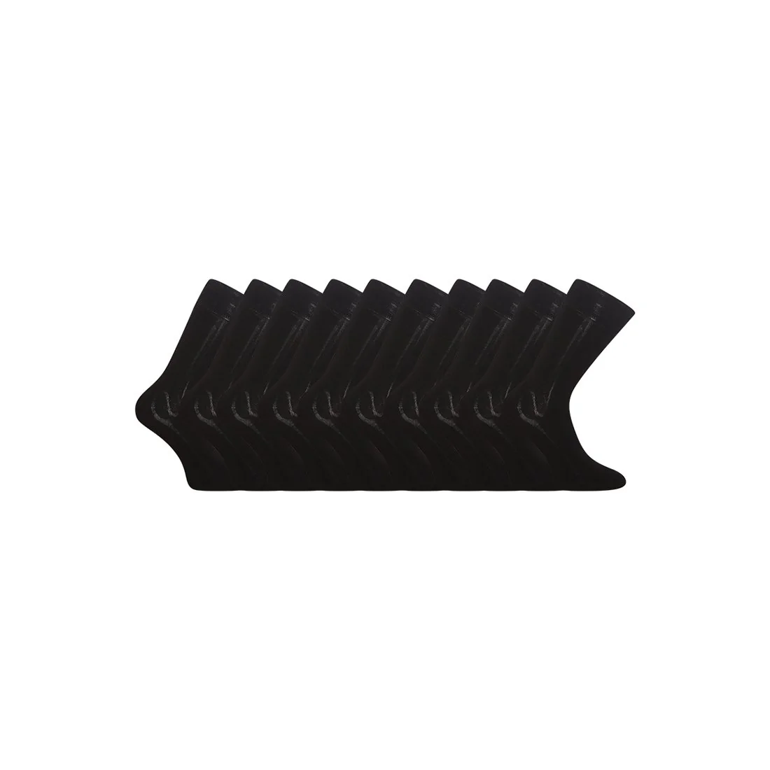 10PACK ponožky vysoké bambusové čierne (10HB960) L