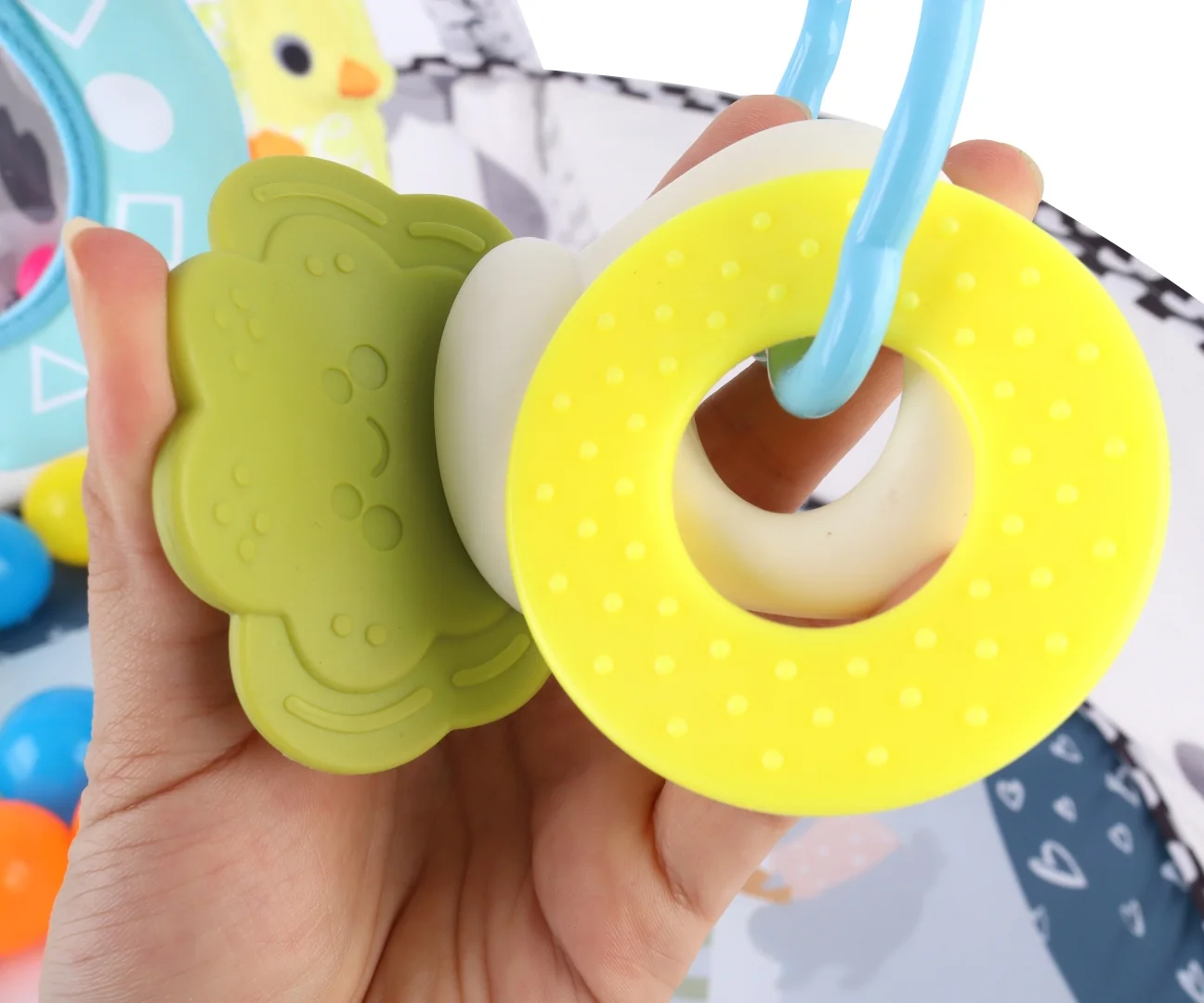 Detská hracia deka TinyMini Slon 2v1 s loptičkami – bazénik pre bábätko