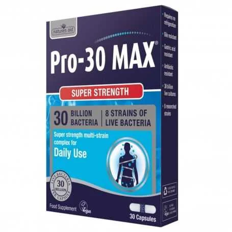 PRO-30 MAX PROBIOTIKA 60CPS NATURES AID UK 1×60 ks, probiotiká