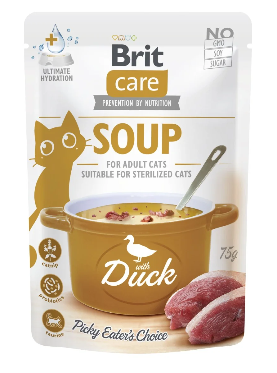 Brit Care Cat Soup s kačicou 75 g