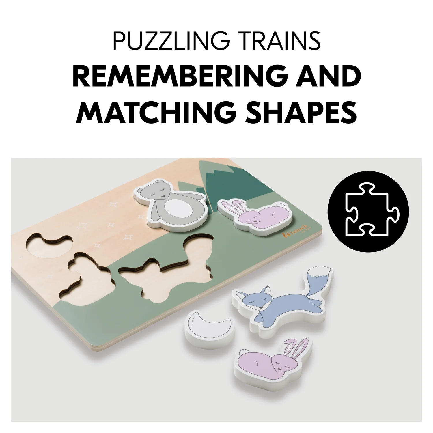 Hauck Puzzle N Fit Forest drevené vkladacie puzzle