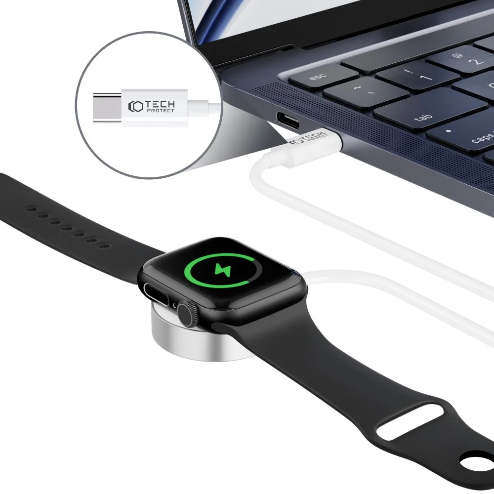 Tech-Protect Ultraboost USB-C magnetická nabíjačka na Apple Watch 1.2m biela