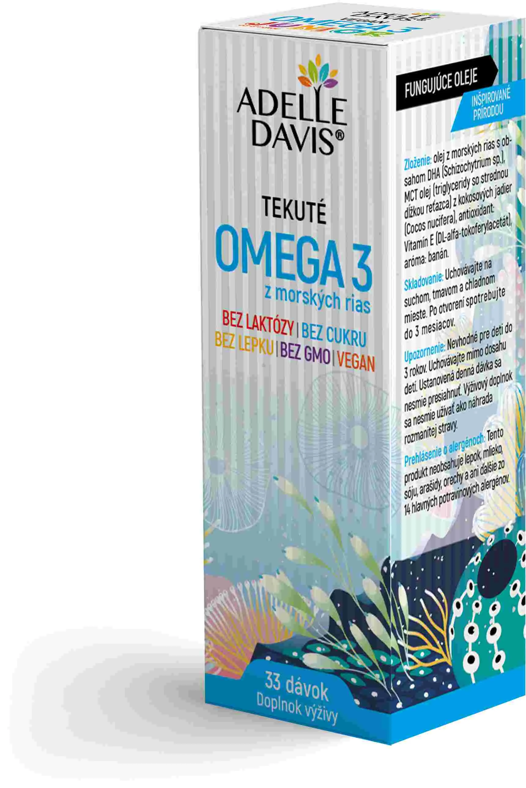 Adelle Davis OMEGA 3 z morských rias 50 ml 1×50 ml, doplnok výživy