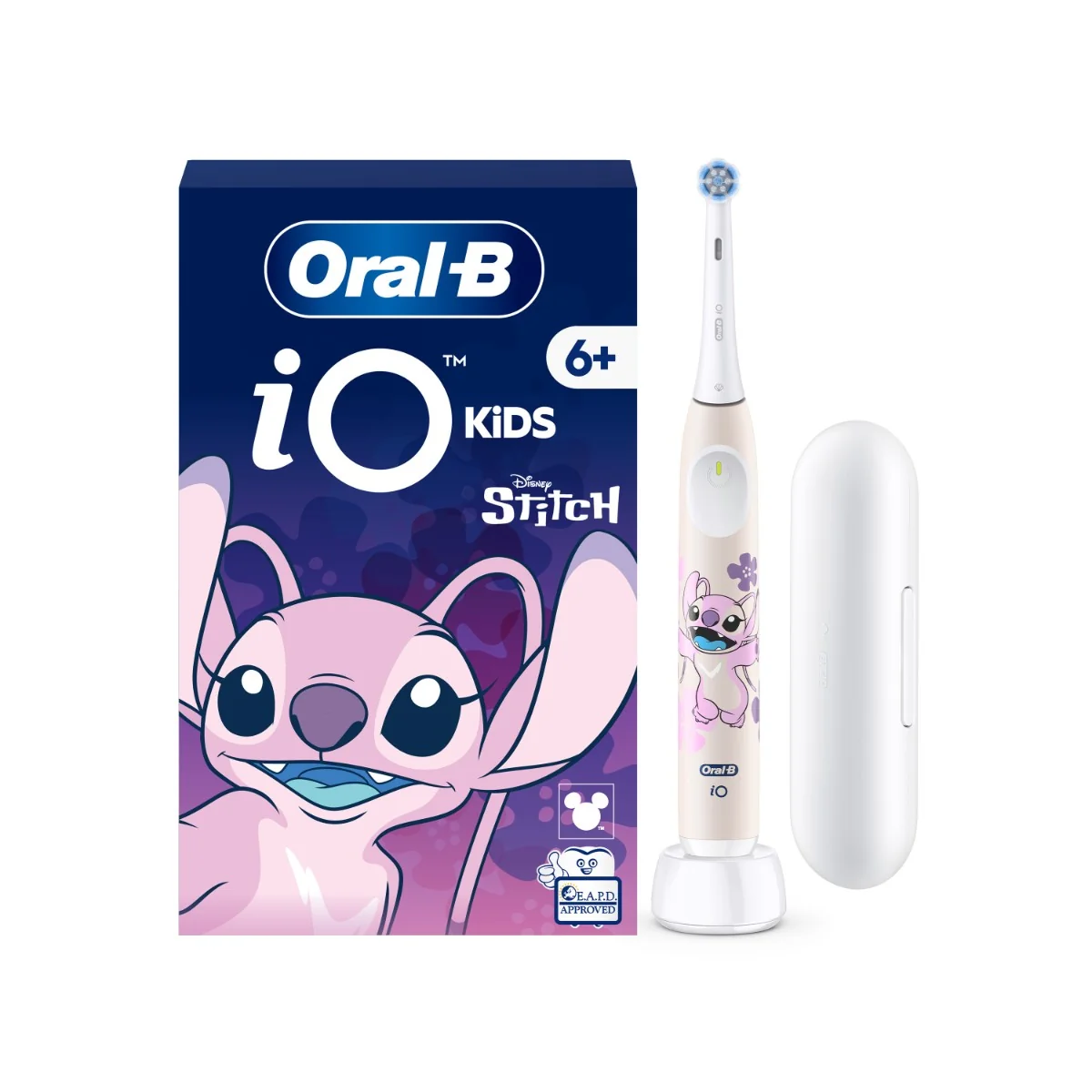 Oral-B iO Kids Disney Angel Lilo & Stitch elektrická zubná kefka pre deti od 6 rokov, cestovné puzdro 1 ks