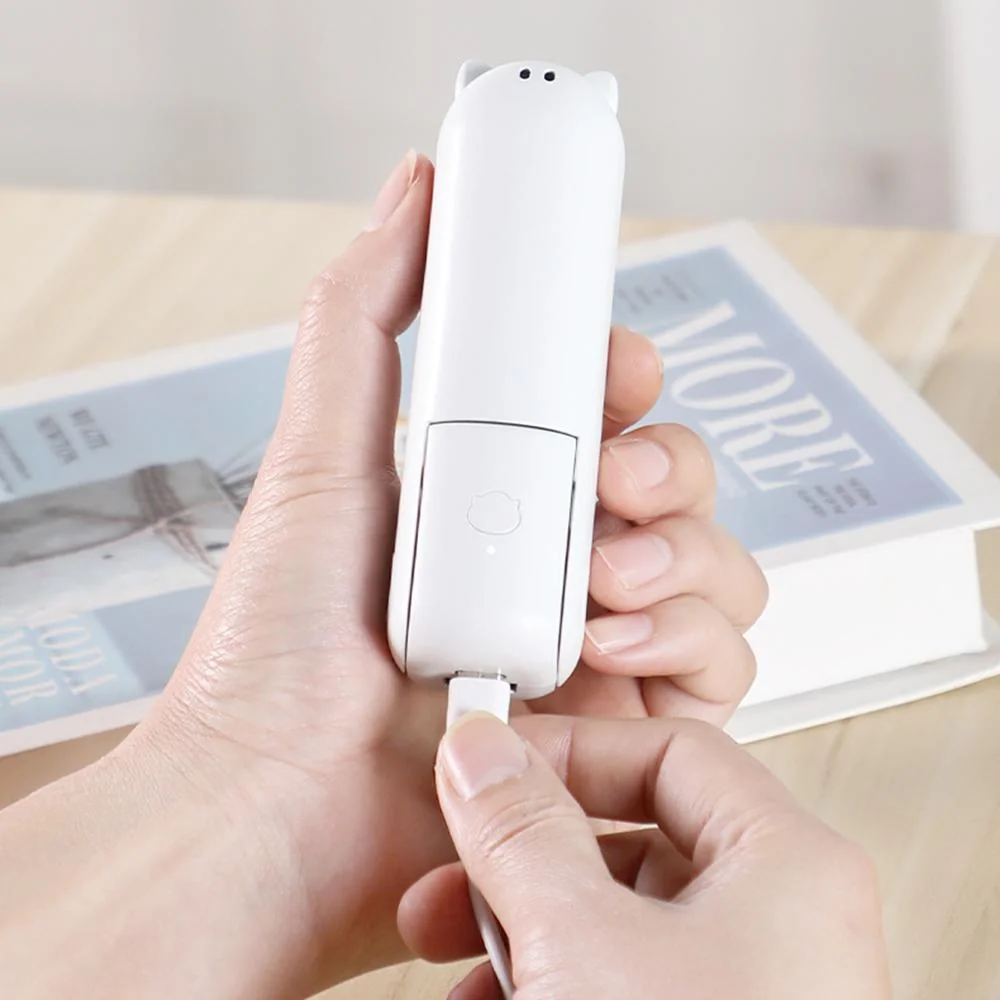 Mini skladací ventilátor 2v1 - Čierna 2000 mAh, 3 rýchlosti