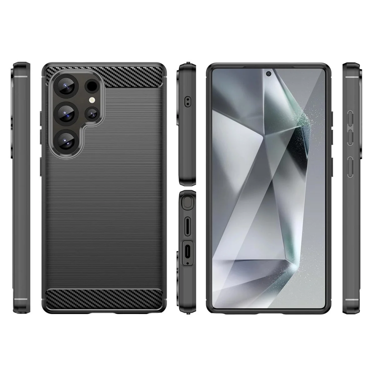 MG Carbon kryt na Samsung Galaxy S25 Ultra, čierny