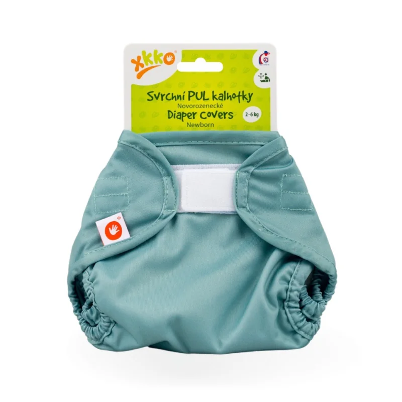 XKKO Vrchné plienkové nohavičky Newborn - Granite Green PULDCNB22