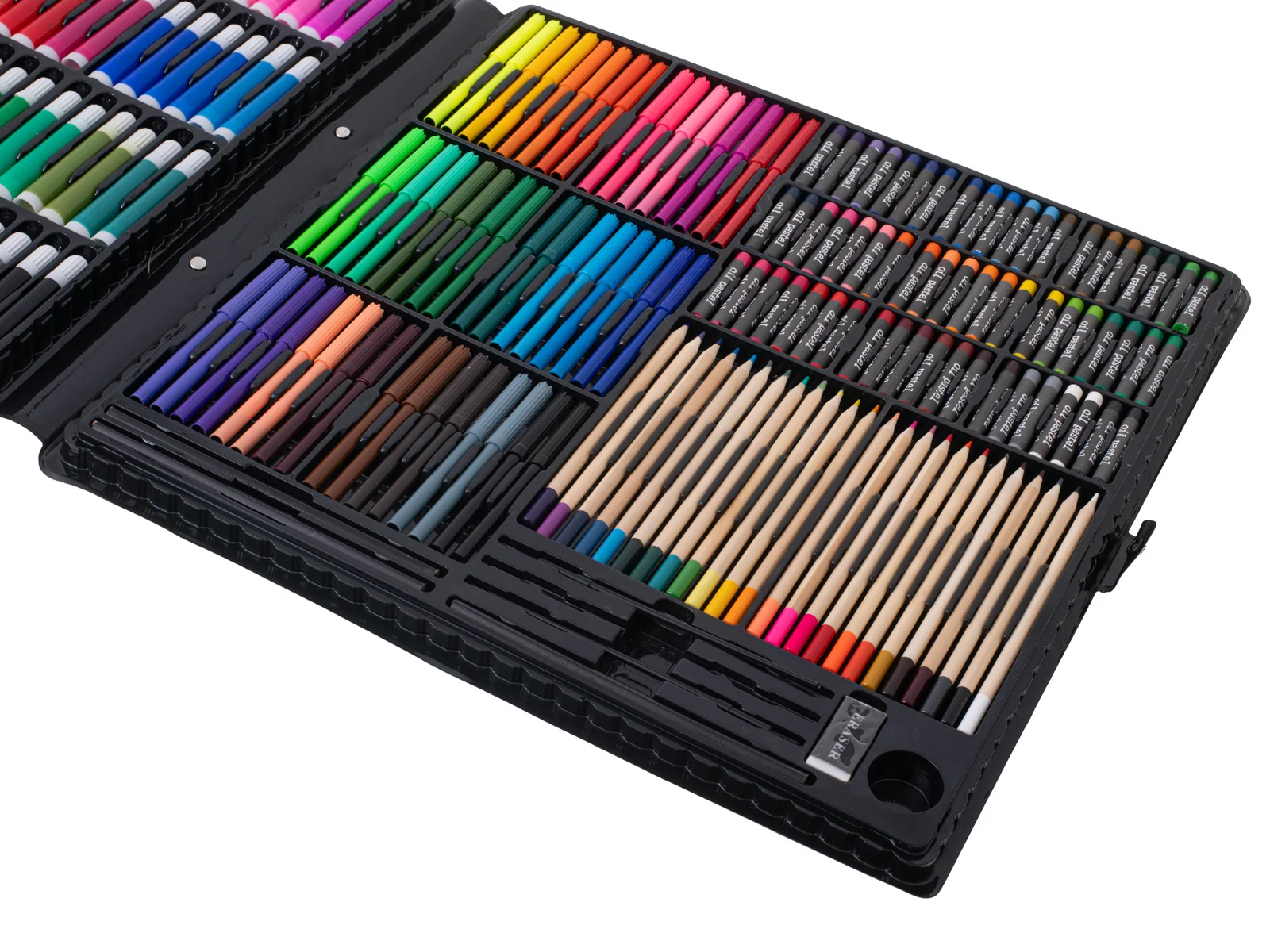 Umelecký kufrík 258 ks – fixky, pastelky, olejové pastely, akvarel