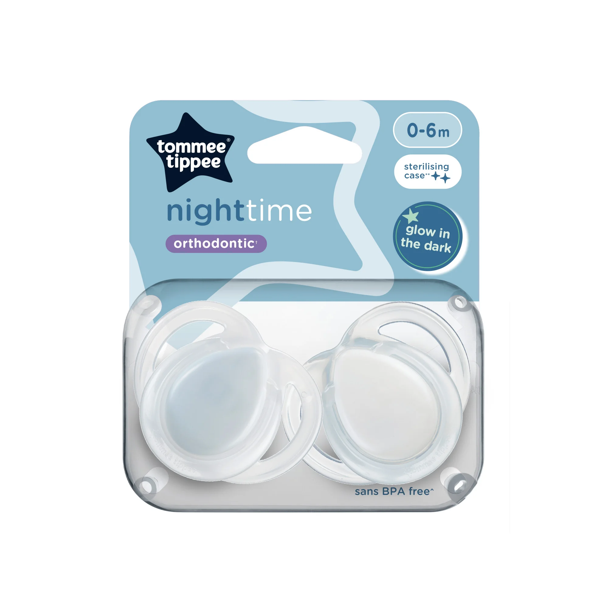 Tommee Tippee Cumlík Night-time 0-6m- viac farebných variant 2 ks