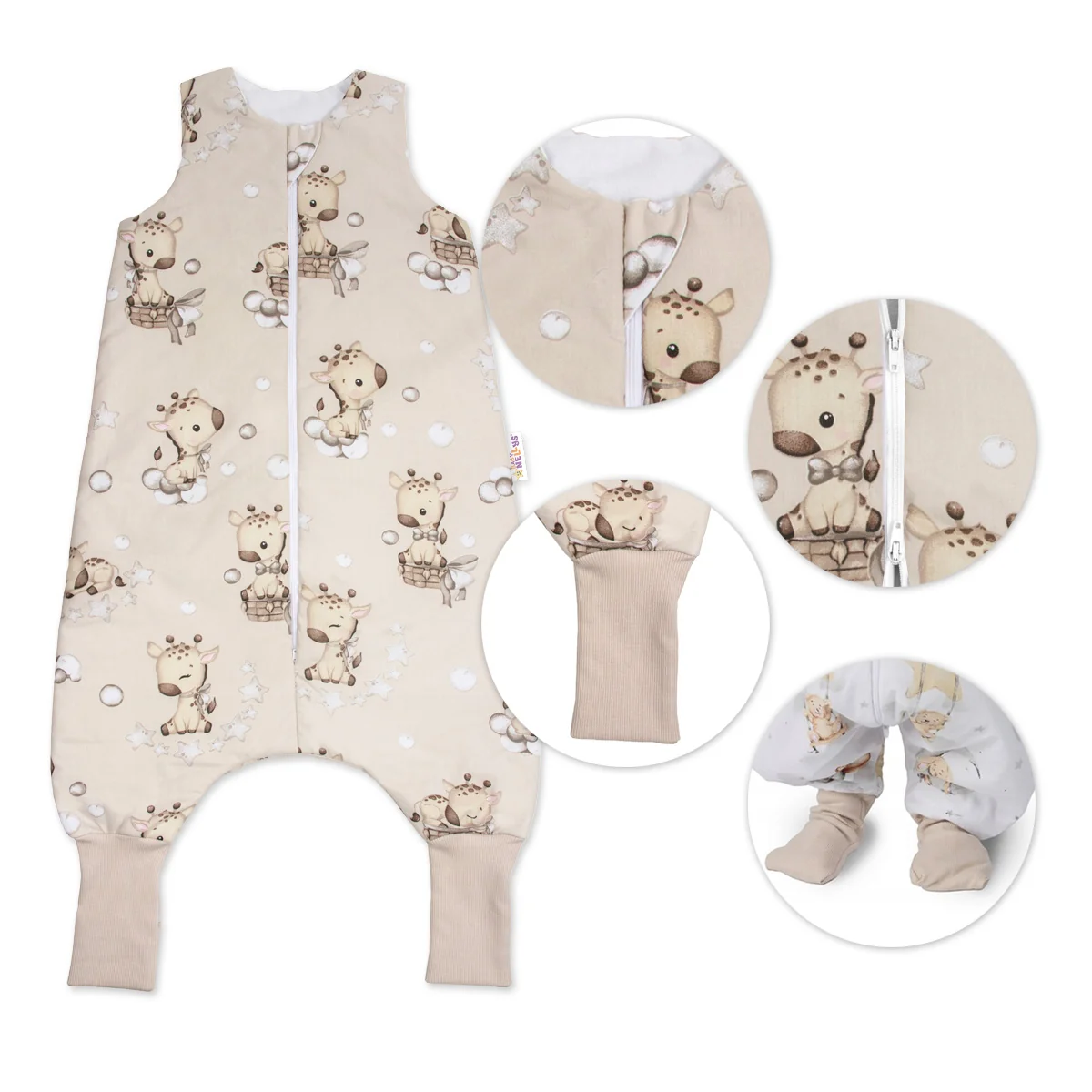 Spací vak so zahrnovacími nohavičkami Baby Giraffe, veľ. M, 86/104