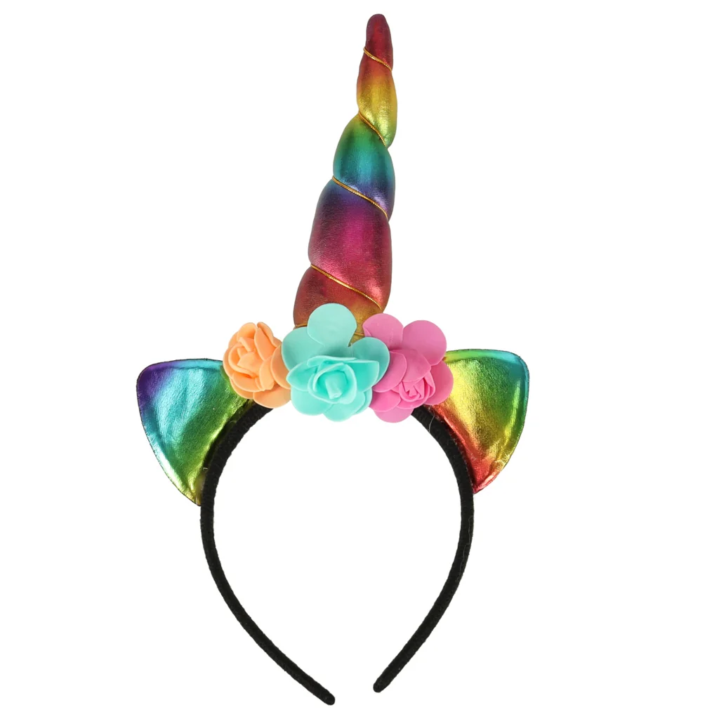 Detský kostým jednorožec – sukňa, krídla a čelenka s rohom, multicolor