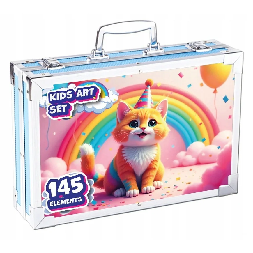 MG Art Suitcase Kitty sada pre maľovanie v kufríku pre deti 145ks, modrá rá