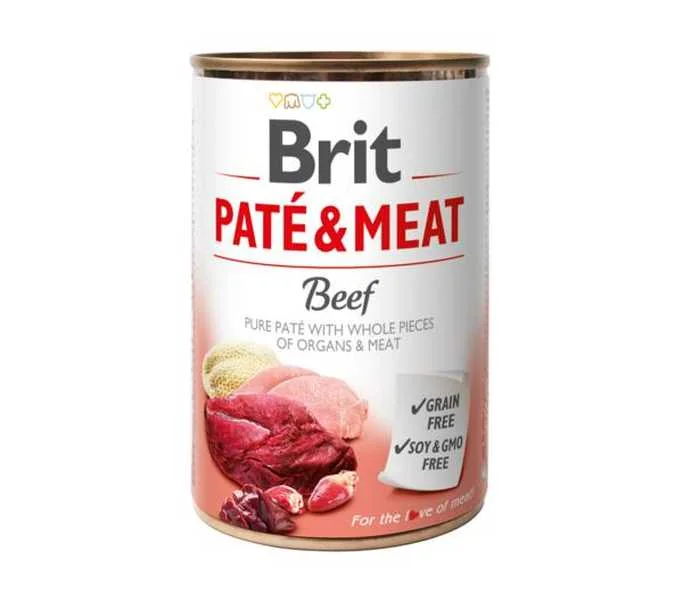 Brit Konzerva Pate & Meat Beef 400g 1×400 g, krmivo pre psy