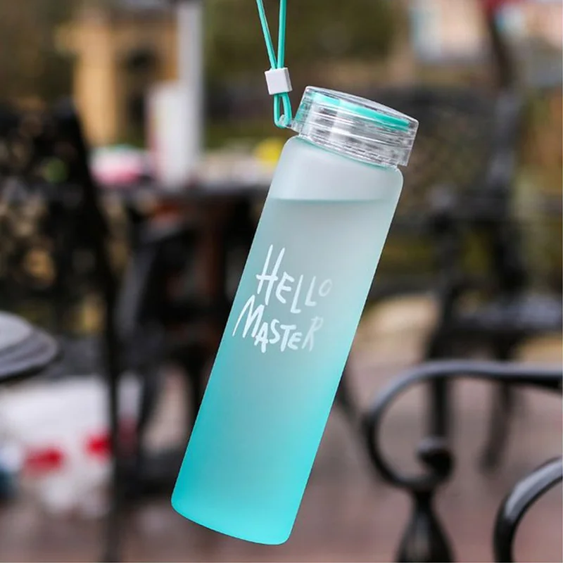 Livefy sklenená fľaša Glassy 400ml, modrá 