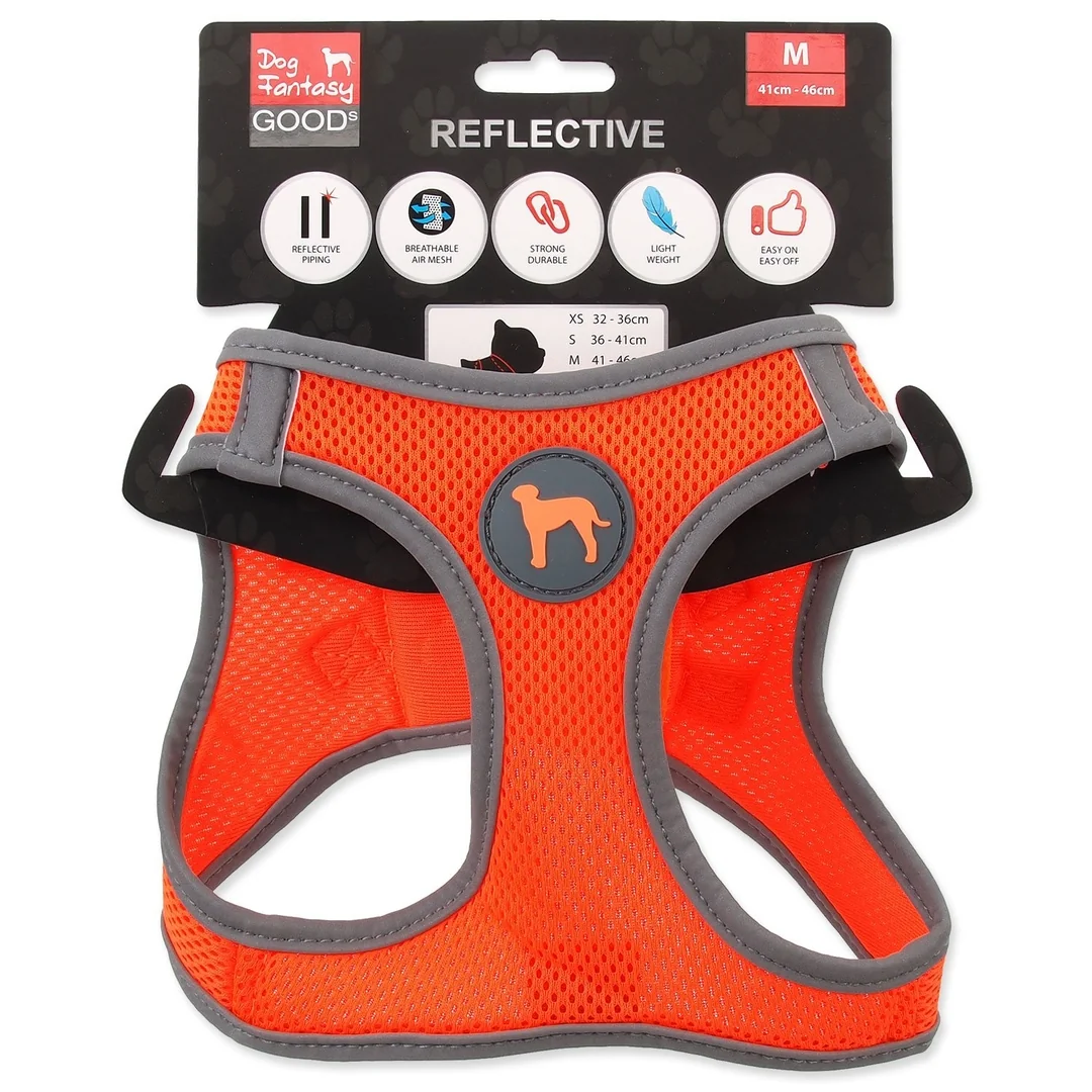 Postroj Dog Fantasy Puppy M oranžový 41-46cm