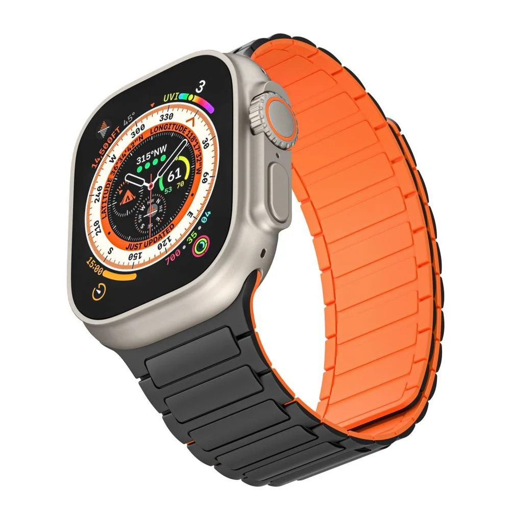Tech-Protect Iconband Magnetic remienok na Apple Watch 42/44/45/49mm black/orange