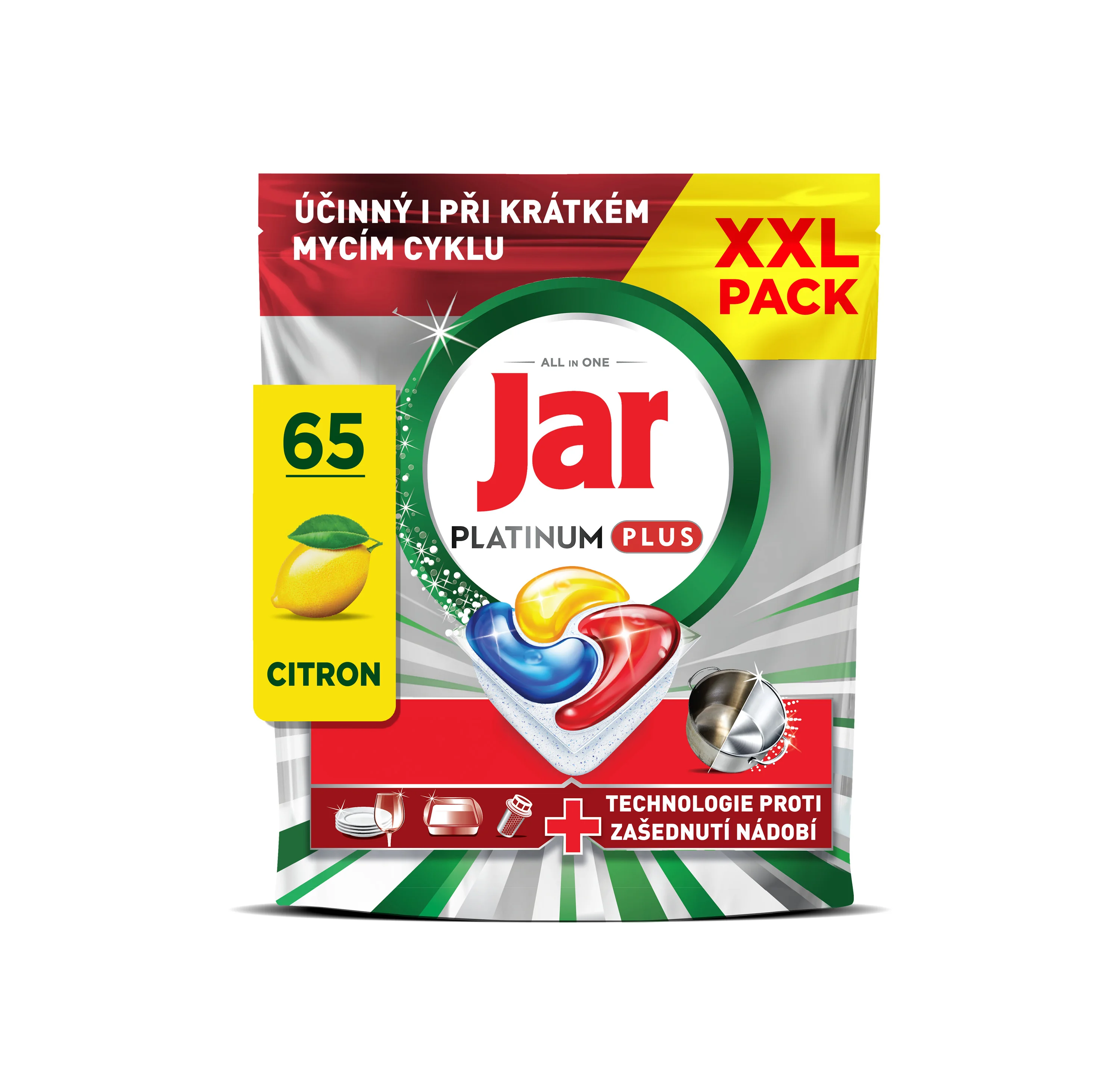 Jar Platinum Plus Lemon tablety do umývačky riadu 65 ks