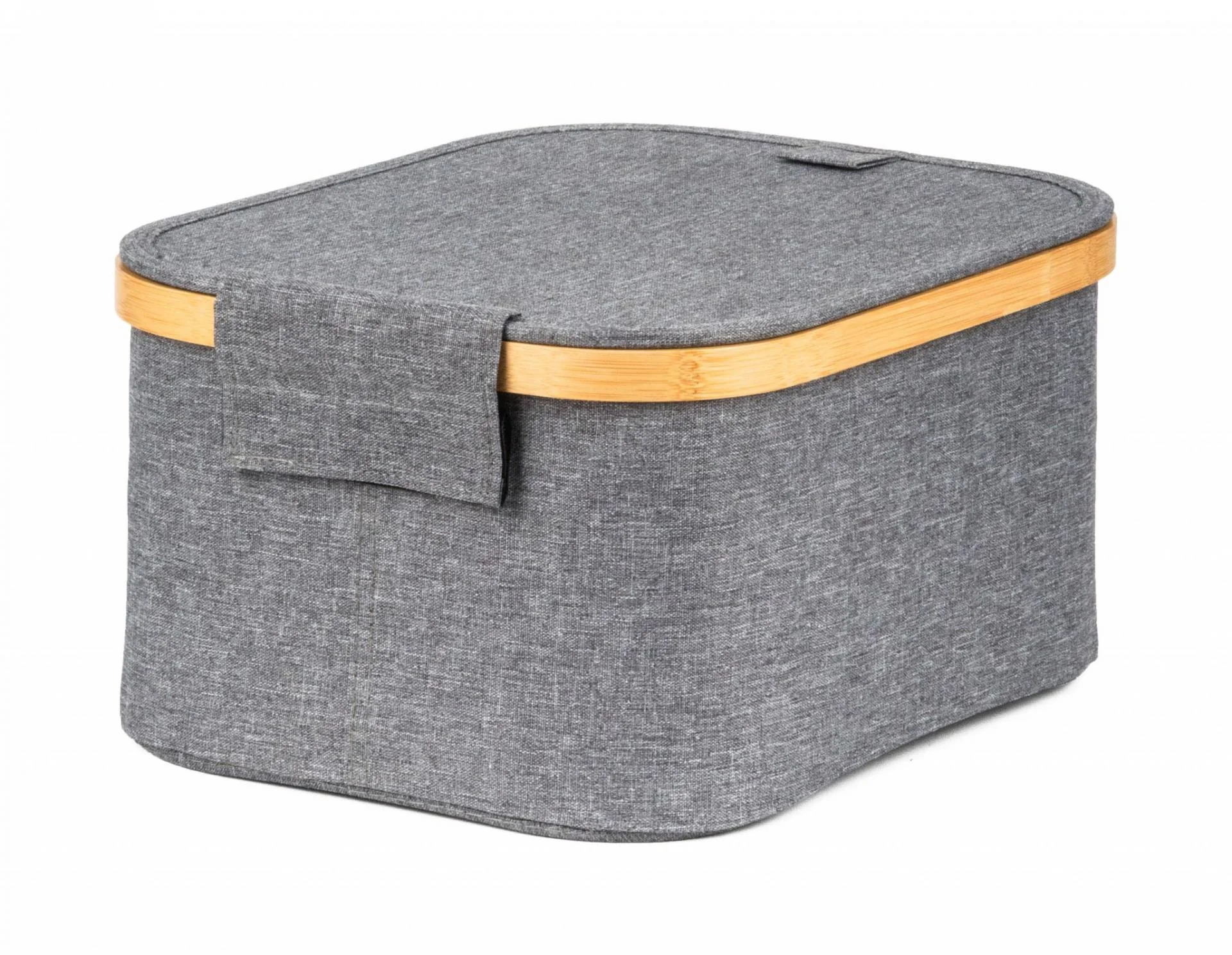 Úložný box G21 24 x 30 x 15 cm, bambusový s vekom, sivý UBG21BAM003-2G