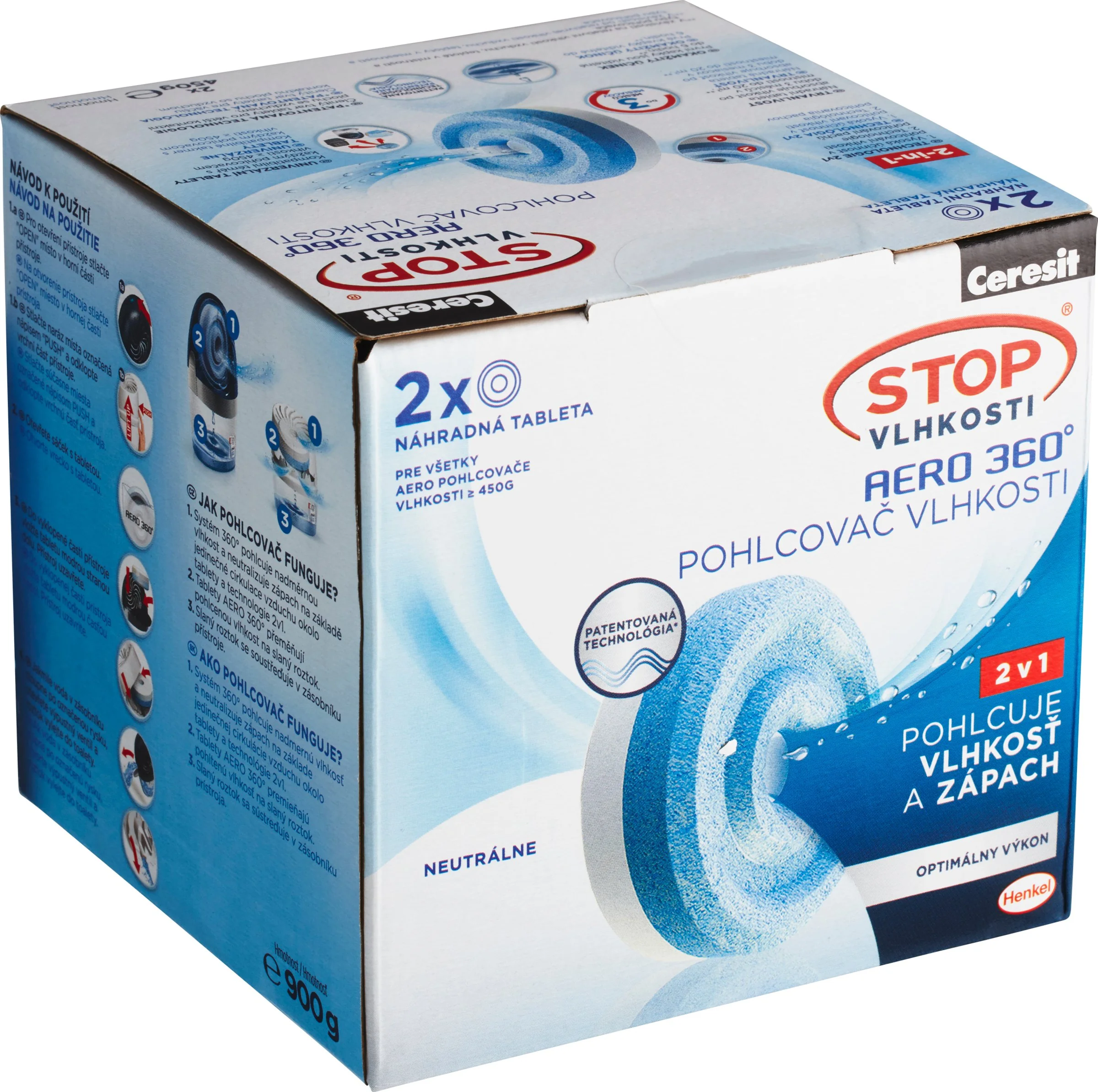 Ceresit Stop Vlhkosti AERO 360 2×450 g, pohlcovač vlhkosti