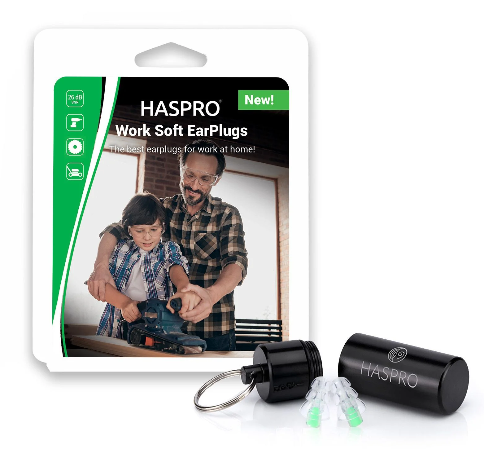 HASPRO Work Soft ušné zátky proti hluku, SNR 26 dB, 1 pár