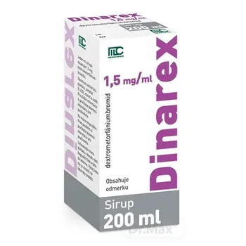 Dinarex 1,5 mg/ml sirup 1×200 ml, suchý a dráždivý kašeľ