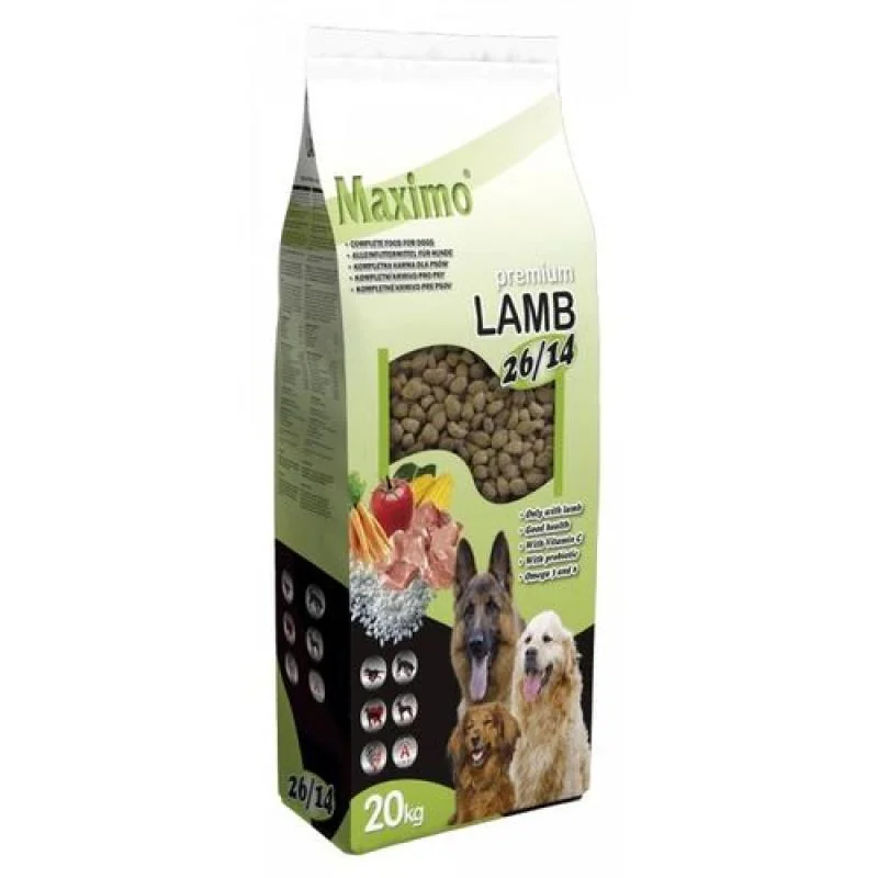 DELIKAN MAXIMO Lamb 26/14 20kg prémiové krmivo s jahňacím mäsom pre dospelé psy stredných a veľkých plemien