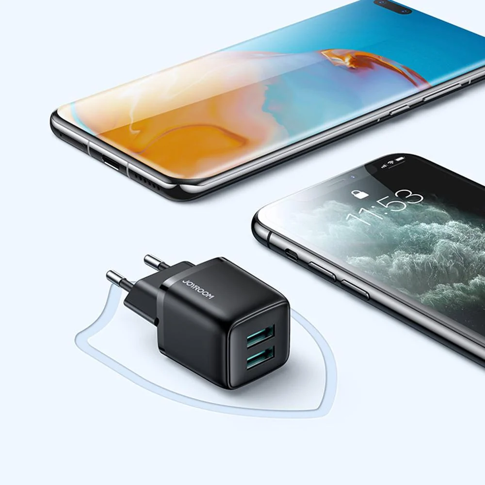 Sieťová nabíjačka - 2 x USB + rýchle nabíjanie 12W, 2,4A - Čierna H28091