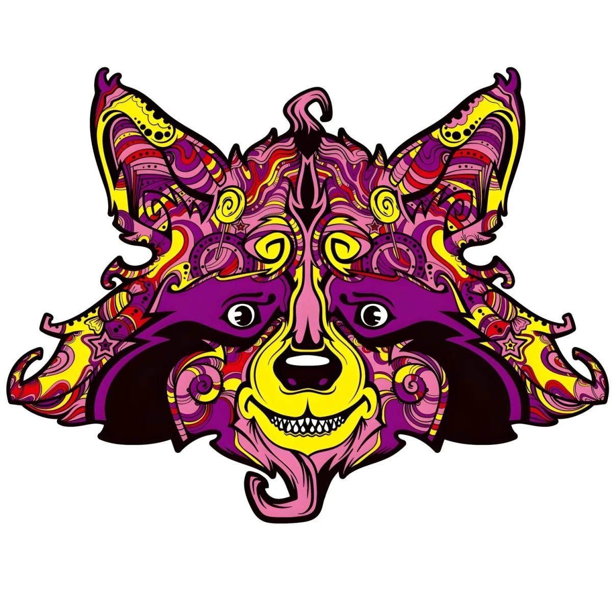 Drevené puzzle Raccoon