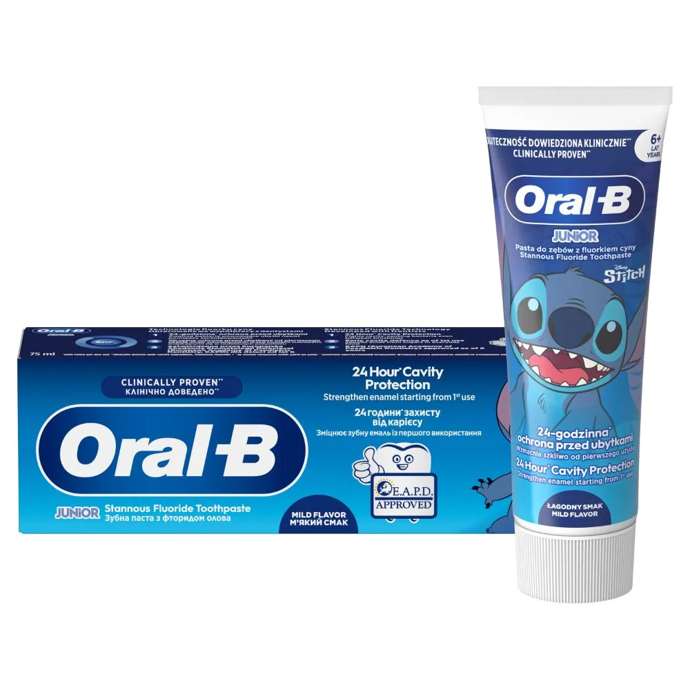 Oral-B Junior Stitch 6+, zubná pasta s fluoridom cínatým 75 ml