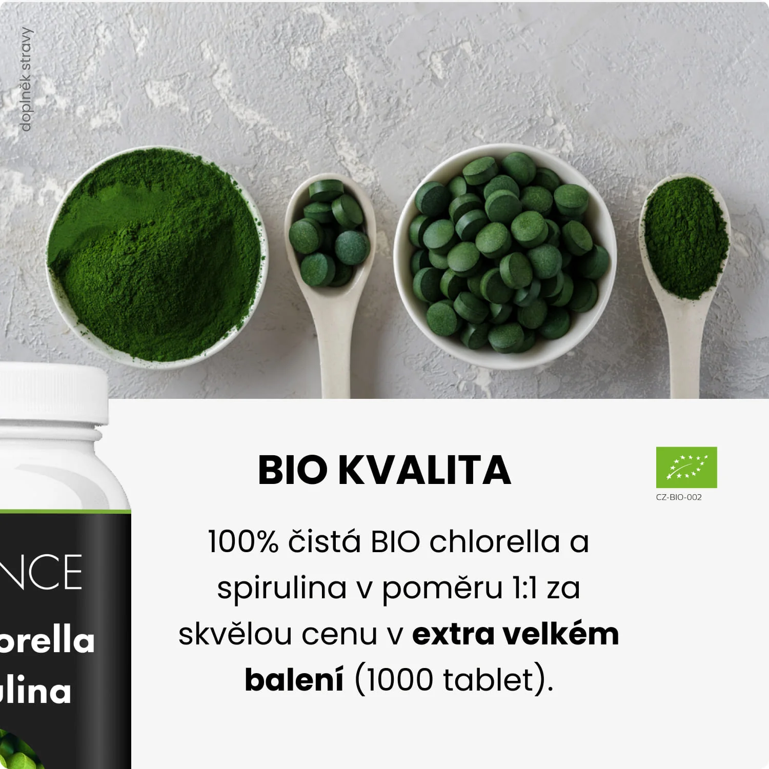 ADVANCE Chlorella + Spirulina BIO 1000 tabliet 1×1000 tbl, výživový doplnok