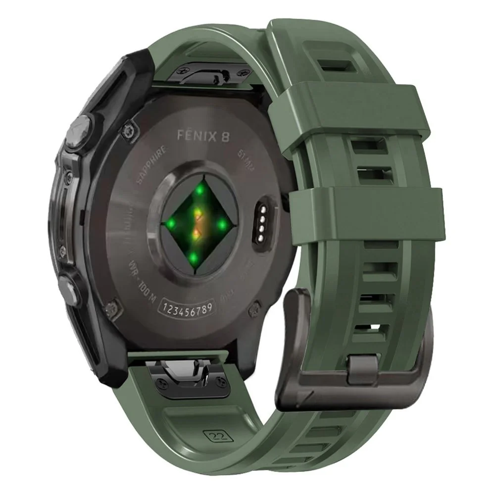 Tech-Protect Silicone remienok na Garmin Fenix 5x / 5x Plus / 6x / 6x Pro / 7x / 8 51mm, army green Pro / 7x / 8 51mm, army green