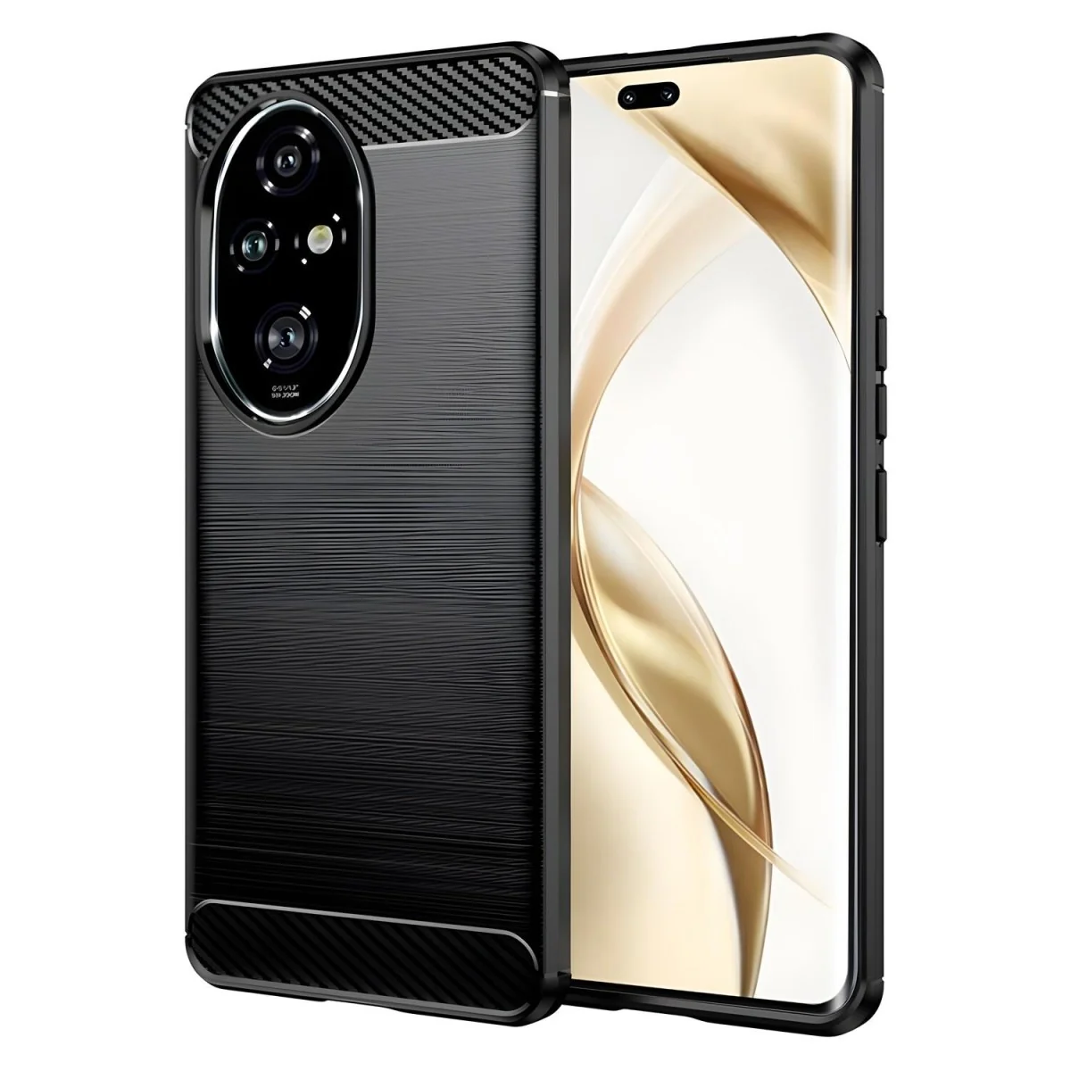 Carbon Shield TPU puzdro pre Honor 200 Pro - Čierna