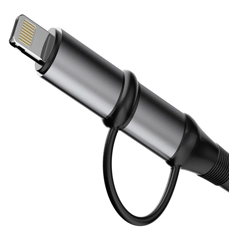 Dudao L20 kábel USB-C / USB-C PD 60W + Lightning 18W QC 3.0 1m, šedý