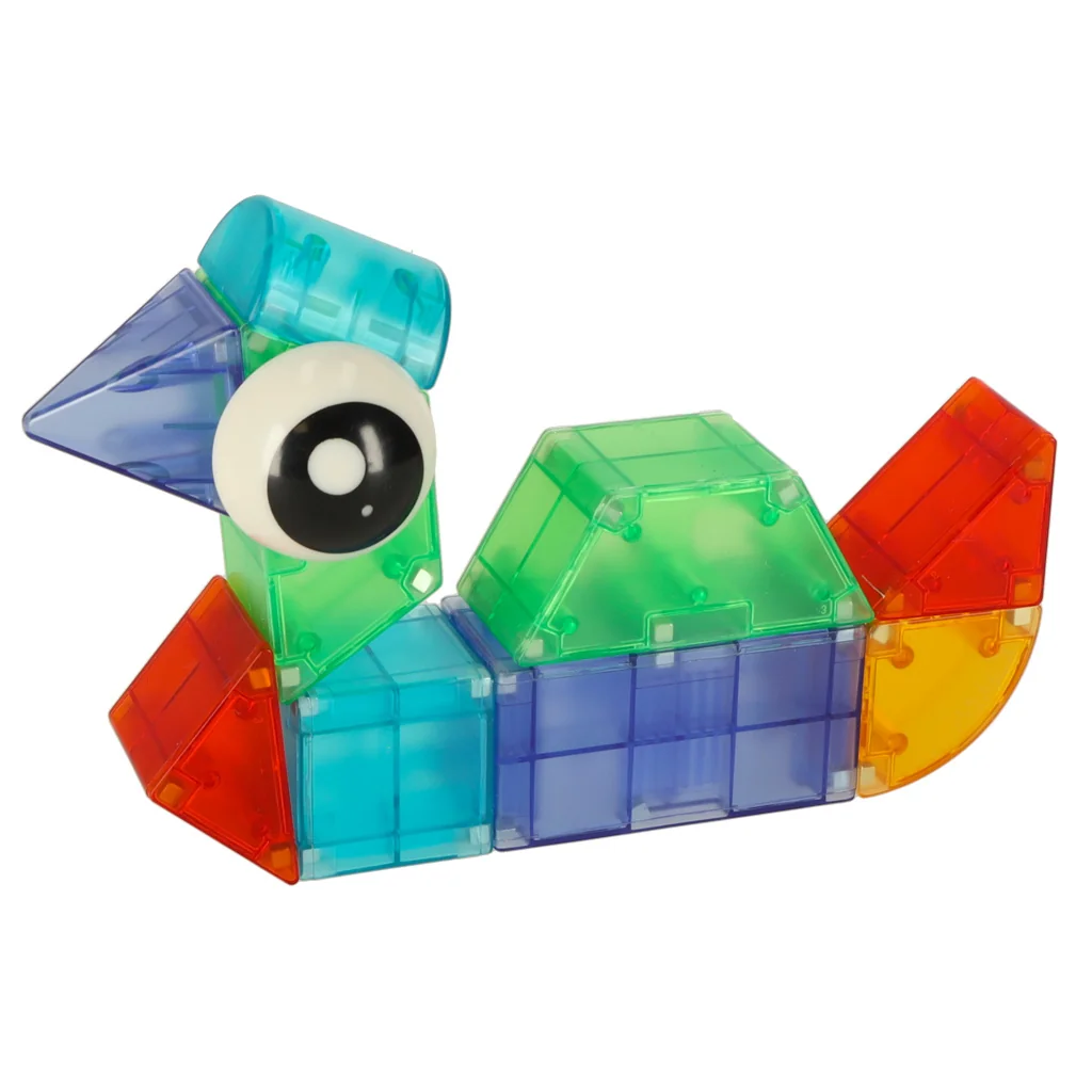 Svietiace magnetické kocky pre deti – 64 dielna 3D stavebnica