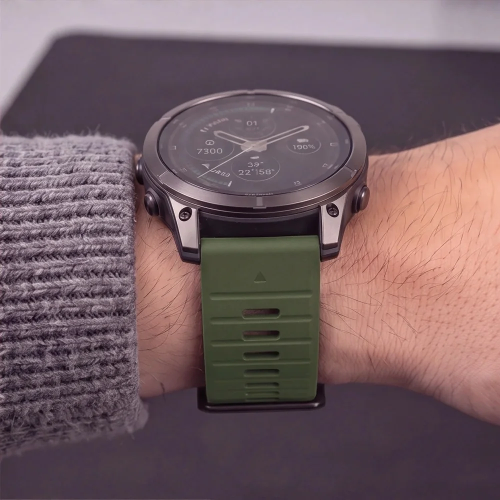 Tech-Protect Silicone remienok Garmin QuickFit 22mm, military green
