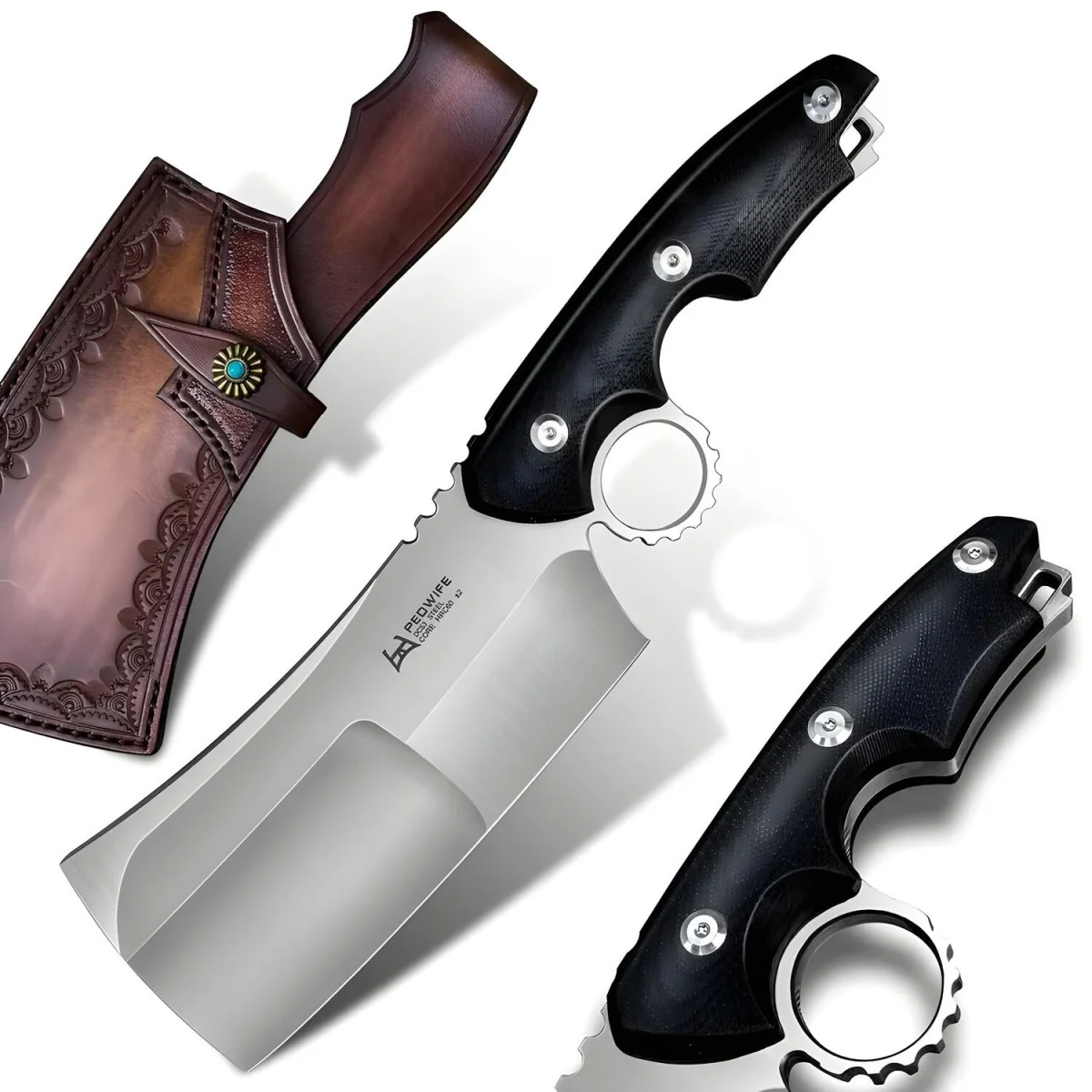 Kuchynský sekáčik Naoto - Čierna 28,3cm, 538g, DC53 steel