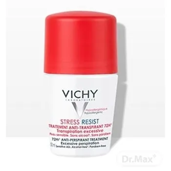 VICHY Stress resist 72h proti nadmernému poteniu roll-on 50 ml 1×50 ml, antiperspirant pre citlivú pokožku, 72 h výdrž