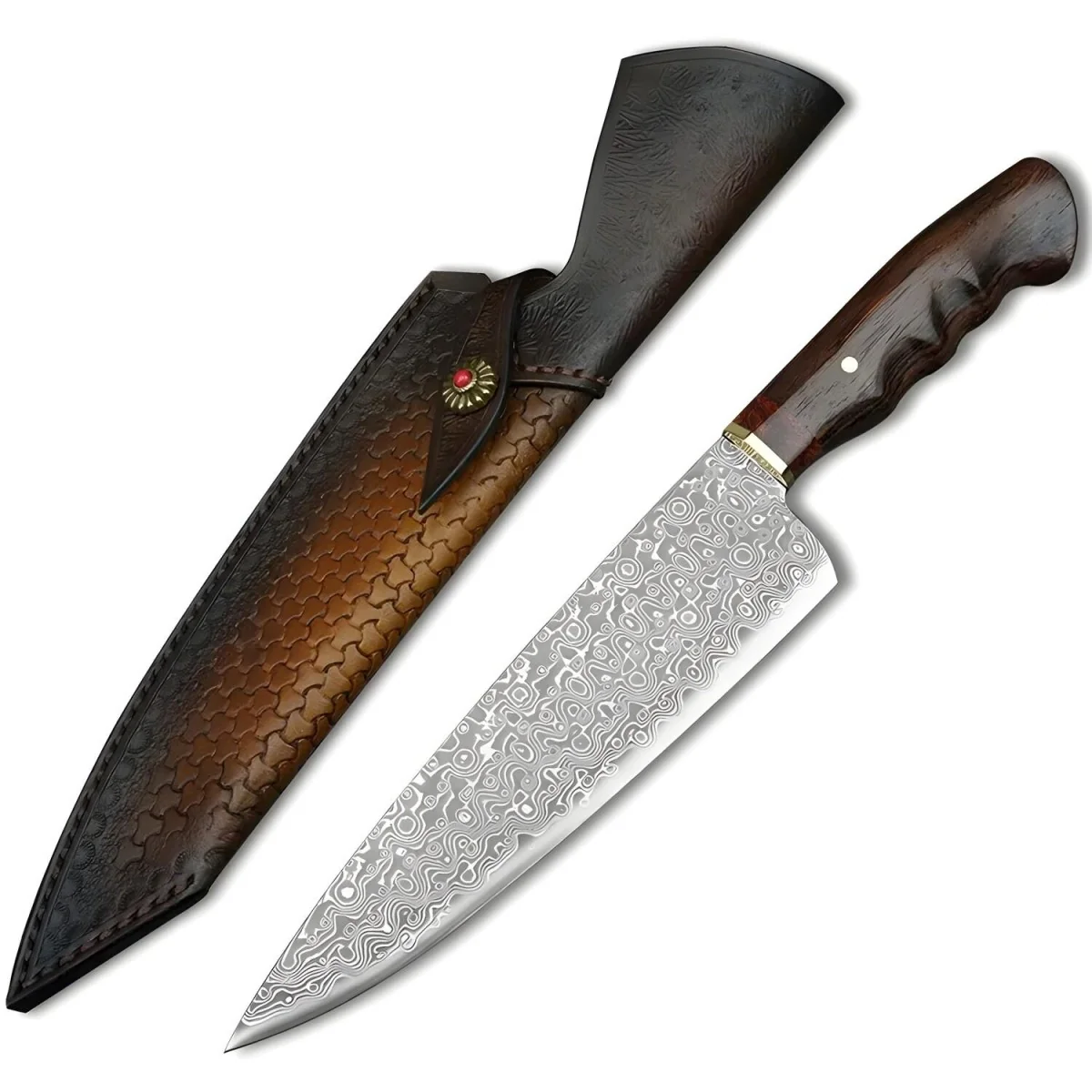 Damaškový kuchynský nôž Seiko-H 1 nôž, 1 puzdro